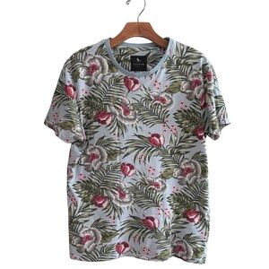 Broken Standard Men's “Winton Tee “  M Floral Print Crewneck T-Shirt Tropical
